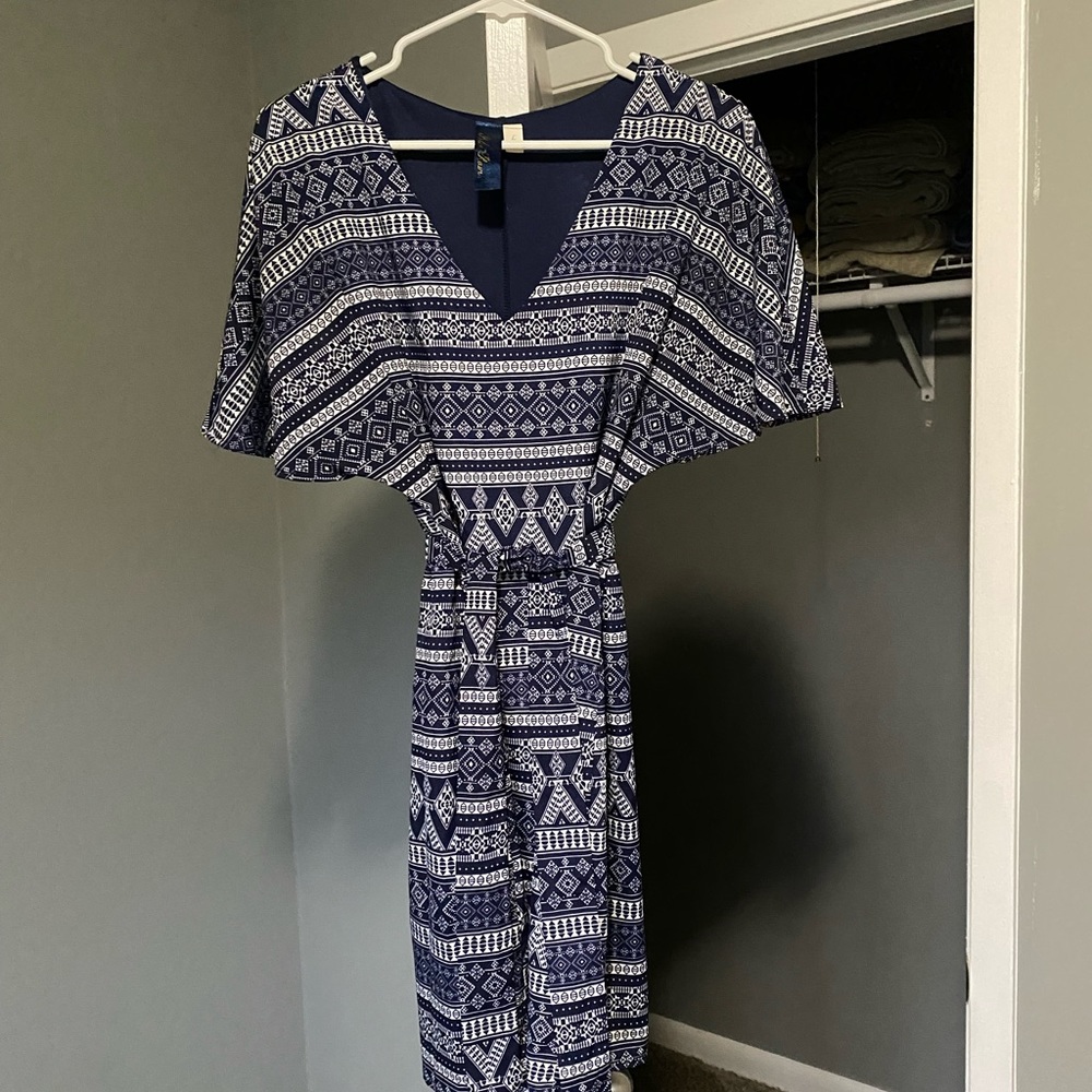 Blue rain patterned dress from Francesca’s